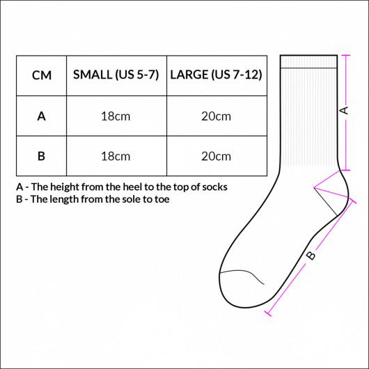 Embroidered Crew Socks Sizing